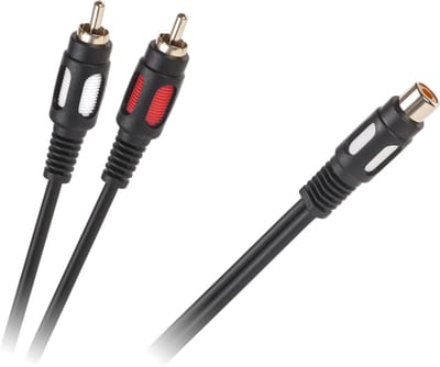 Orbit Electronic Audio Kabel - L/R (RCA) (m) naar 1x RCA (v) - 0.25m - Zwart