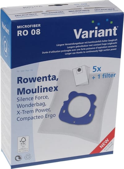 Geschikt voor ROWENTA - STOFZUIGERZAK - RO08 5st+filter microfiber - ZR200520