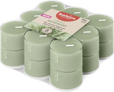 Bolsius Geurtheelichten clear cup 6u True Scents Rosemary (18 stuks)