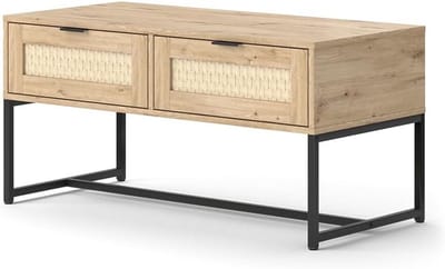 Dressoir met Twee Lades en Metalen Poten - Eikenlook Kast voor Woonkamer