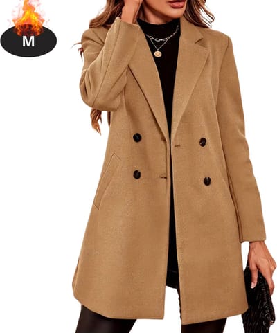 Livano Mantel Dames - Tussenmantel - Jas - Mantelpakje - Trenchcoat - Overjas - Overcoat - Winter - Kameel - M