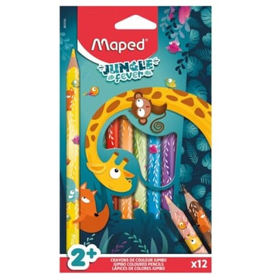Kleurpotlood Maped Jungle Fever jumbo set à 12 kleuren