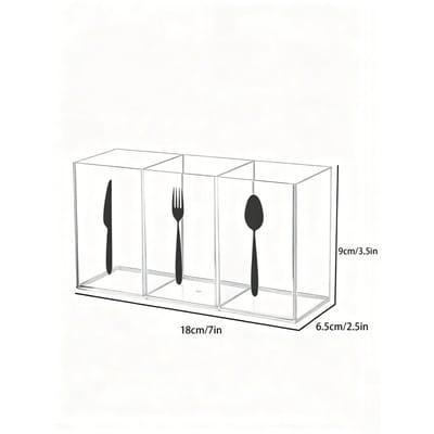 Multifunctionele Keukengerei Organizer - Ruimtebesparende Plastic Bestekhouder, Kan Lepels, Messen En Vorken Bewaren, Duurzaam Transparent wit