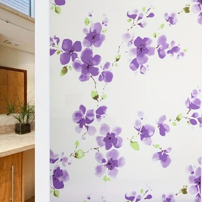 1 Rouleau Adhésif Motif Prune Violet Opaque Autocollant Fenêtre, Décoration Porte Murale ! Autocollants pour Vitres de Porte L'Art de la Décoration ! 4m purple