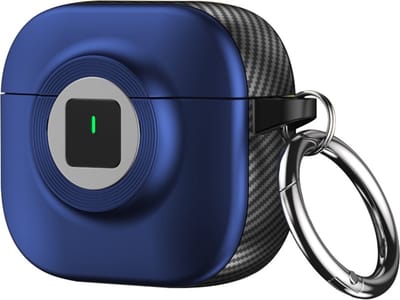 Telestore - Hoesje geschikte voor AirPods 4 - TPU hybride zwart hoesje Beschermhoes - Shockproof AirPods 4 Cover - AirPods 4 Hoesje - Geschikt voor Apple Airpods 4 - blauw - hard en TPU cover
