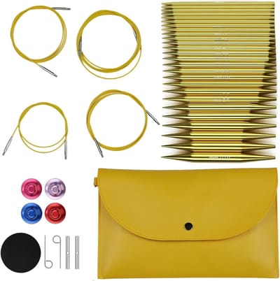 Breinaaldenset - Verwisselbare naalden - Handwerken - Complete set - 13 paar - Goud