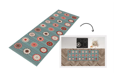 Keukenloper - Loper keuken - Bohemian - Bloemen - Vintage - Design - 150x50 cm - Keukenloper vinyl