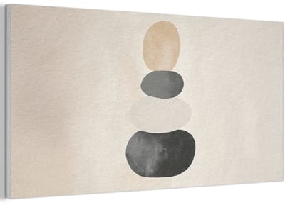 Akoestisch wandpaneel 80x40 cm - Vilt schilderij Japandi - Wabi sabi - Beige - Akoestische panelen - Geluidsdempende wanddecoratie - Geluidsisolatie woonkamer - Muurdecoratie geluidspanelen