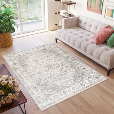 Tapiso Valley Vloerkleed Grijs Vintage Laagpolig Tapijt Maat- 120x170