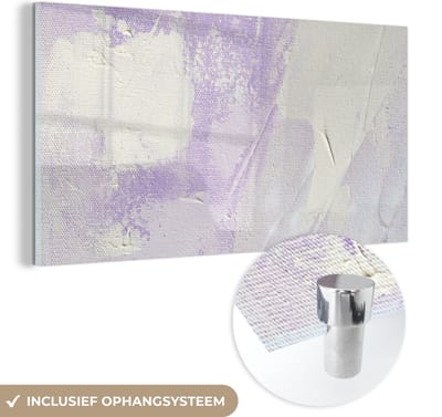 MuchoWow® Glasschilderij 40x20 cm - Schilderij acrylglas - Abstract - Verf - Design - Foto op glas - Schilderijen