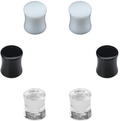 3 paar oordopjes van gemengd acryl, oorpiercing sieraden
