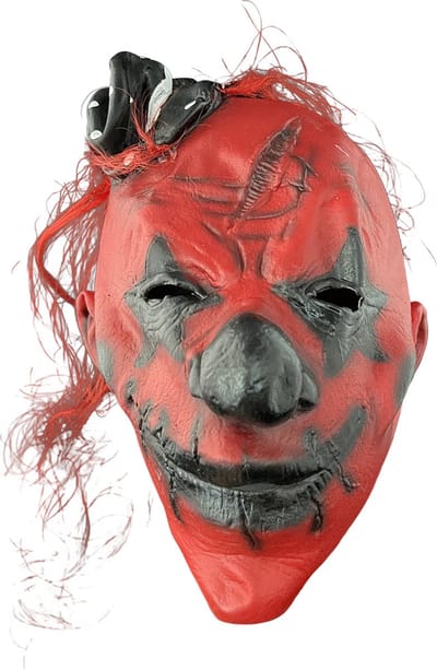 Fjesta© Halloween masker horror clown - Rood/zwart - Latex