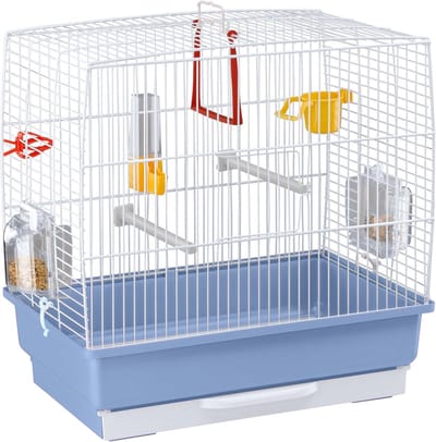 SNJY® Vogelkooi - Vogelkooien voor Binnen - Voederbak Vogels - 39 x 25 x 41 cm - Blauw