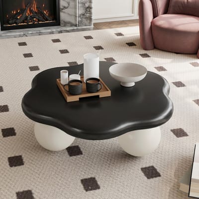 HAUSS SPOLE Salontafel - Wolkvormig Design Met Veilige Ronde Vorm - Voor Woonkamer En Kinderhoek - MDF En Kunststof - 80 x 35 cm