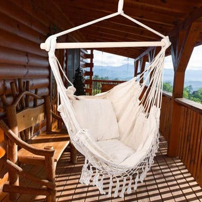 Outdoor Hangstoel Duurzaam Ademend Hangmat Schommelzitje voor Huis Tuin Patio Yard
