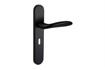 Lavuzo deurkruk Benevento Zwart met afgerond schild SL56 | Per set | Deurklink met schild