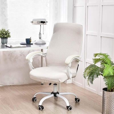 Housse de chaise de bureau haut de gamme Élastique Tout inclus Housse de chaise pivotante Fermeture éclair Housse de chaise d'ordinateur de maison Housse de chaise de bureau 25*15*5 cm grise
