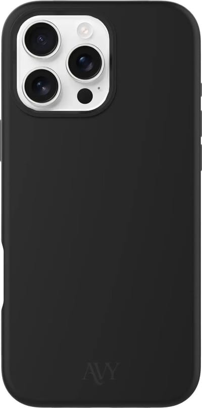 AVY Hoesje geschikt voor Apple iPhone 16 Pro | Compatibel met MagSafe | Back Cover | Liquid Silicone | Comfortabel in de Hand | Zwart