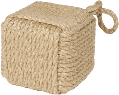 Raamstopper Knop - Deurstopper Kubus - Ramen Open Houden - Zware Vulling - 16 x 16 x 16 cm - Jute