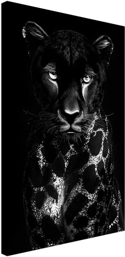 Canvas Schilderij - Panther portrait 40x60 cm - Dieren Wanddecoratie Woonkamer & Slaapkamer