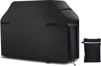 Weerbestendige 420D Oxford gasgrillkap Scheurbestendig UV-bestendig dekzeil voor grill met zelfklevende riemen en opbergtas 183 x 66 x 130 cm