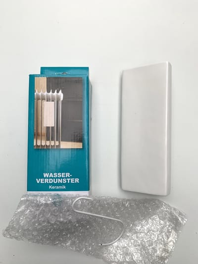 Waterverdamper radiator - wit - glad - Ledenradiator - Leden radiator - luchtbevochtiger radiator - Verdampingsbakje - keramisch