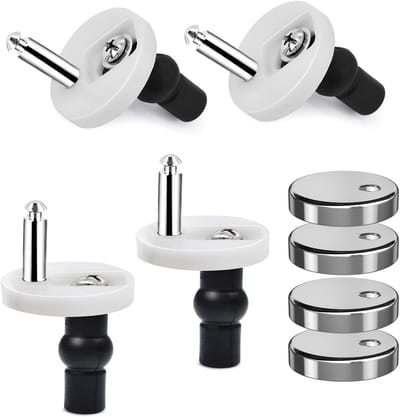 Toiletbril Fittingen - Scharnieren Ringen - Toilet Reparatie - Quick Release - Universeel - Zilver