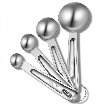 4 stuks roestvrijstalen maatlepels set, metalen maatlepels set, tafellepel maatlepel voor koffie, theelepel schep keuken gadgets koken