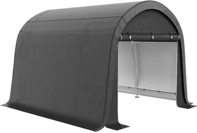 Opbergtent - Tuinschuur - 3x3 m - Gereedschapsschuur - Opslagruimte Tuin - Tuingereedschap Bewaren - Buitenschuren - Fietsenberging - Stevig Stalen Frame - Tuinhuis met Deuren - Grijs