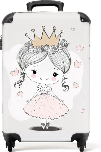 NoBoringSuitcases.com® - Prinses kinderkoffer - Reiskoffer meisje - 55x35x25