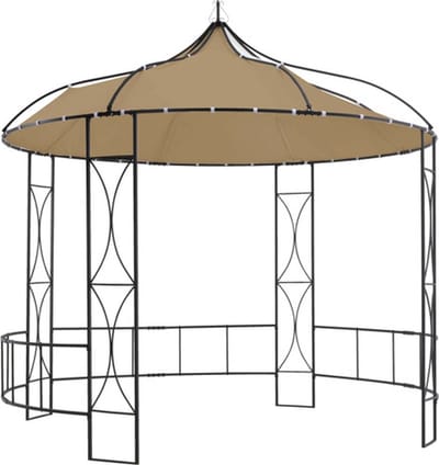 vidaXL - Prieel - rond - 300x290 - cm - taupe