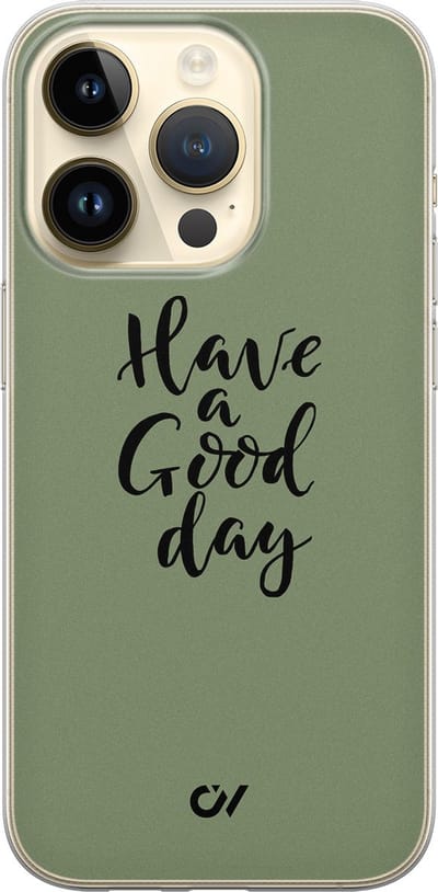 Hoesje geschikt voor Apple iPhone 14 Pro - Good Day - - Groen - Apple - Casevibes