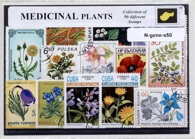 Geneeskrachtige bloemen en planten – Luxe postzegel pakket (A6 formaat) : collectie van 50 verschillende postzegels van geneeskrachtige bloemen en planten – kan als ansichtkaart in een A6 envelop - authentiek cadeau - kado - geschenk - kaart -