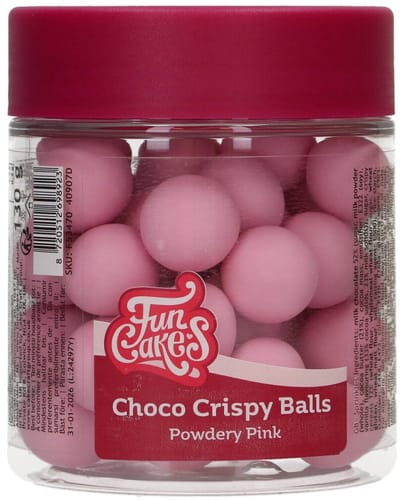 FunCakes Choco Crispy Balls - Mat Roze - 130g - Eetbare Taartdecoratie - Taarttoppers - Chocolade Decoratie