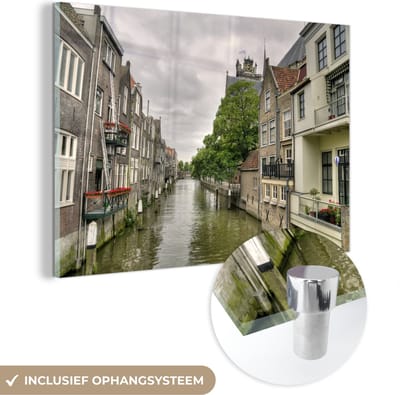 ® Glasschilderij 180x120 cm - Schilderij acrylglas - Huizen - Architectuur - Nederland - Foto op glas - Muurdecoratie woonkamer - Wanddecoratie slaapkamer - Schilderijen