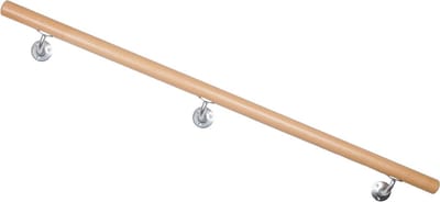 Houten Trapleuning - Leuningbeuken Gelakt - Veilig Traplopen - Massief Beukenhout - 240 cm - Natuurlijk Hout