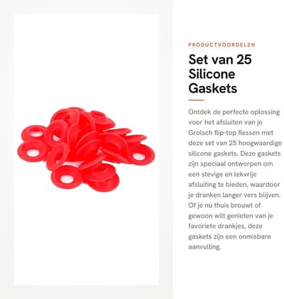 Dailygoods- Siliconen Pakking Set van 25 - Grolsch Gaskets - Voor Flip-Top Flessen - Voorkomt Leken - Schokbestendig - Duurzaam Materiaal - Flesseals