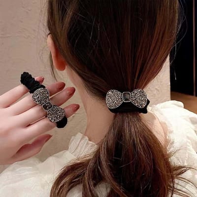 Stijlvolle Boho Haaraccessoires met Strass: Geometrische Elastische Scrunchies en Ponytail Holders voor Dames en Meisjes