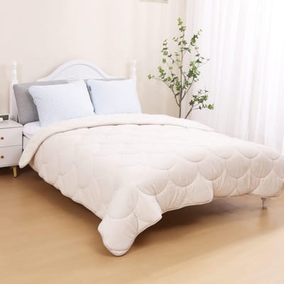 Velvet Sherpa Comfort Dekbed - 140x200 cm - Pearl White - All Year