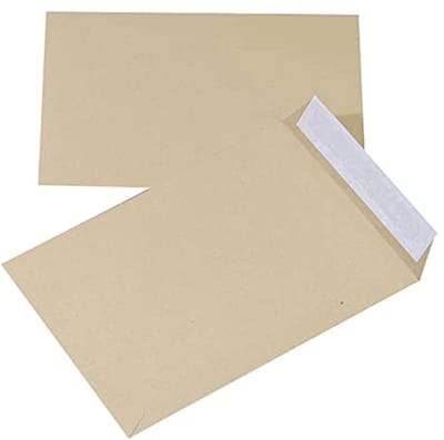 C4 enveloppen met siliconen sluitband - 229x324 mm - 90 g/m² - bruin - 10 stuks