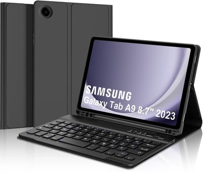 Allecto - Toetsenbordhoes voor Samsung Galaxy Tab A9 - Magnetisch afneembaar - Zwart - Geschikt voor Galaxy Tab A9 2023 - Mode...