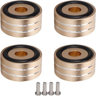 Speaker Isolatie Spikes - Trillingsdempers Voetjes - Audio Verbetering - Zelfklevend Aluminium - 40x20mm - Goud