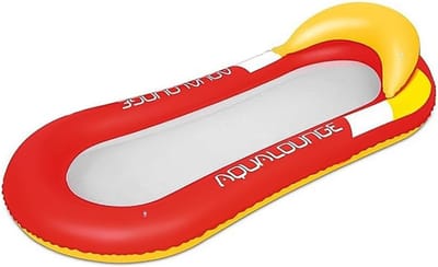 Opblaasbare waterhangmat - Zwembad lounge - Ontspannen in water - Verstelbare hoofdsteun - 160 x 90 cm - Rood