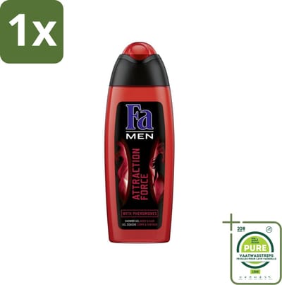 1 x Fa - Douchegel - Attraction Force - Mannen Lichaam & Haar - Bergamot & Limoen - Verfrissend - 250 ml - Douchegel Mannen - Bergamot Limoen - Verfrissend - 2 In 1 Douchegel - Lichaam Haar