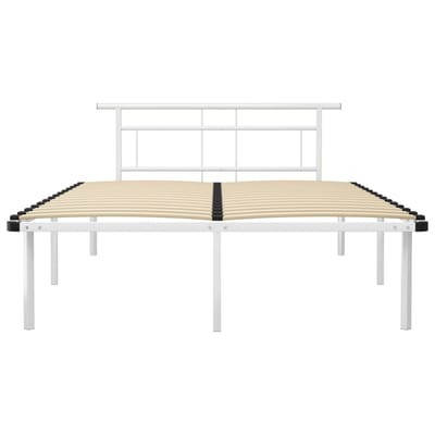 vidaXL - Bedframe - metaal - wit - 140x200 - cm