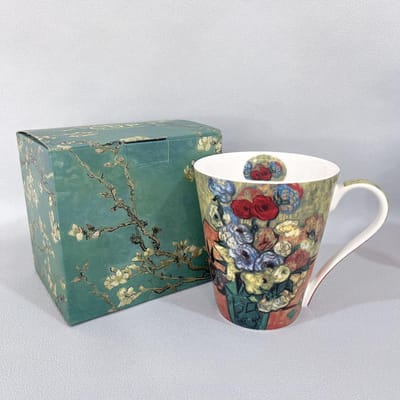 Mok Bone China Licht Luxe High End Gevoel   Gepersonaliseerde Mok in Olieverfstijl Zeeanemoon Paardenbloem Waterbeker Thuisgebruik 370ml