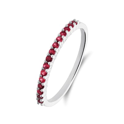 Lucardi Dames Zilveren ring met zirkonia voor dames - Ring - 925 Zilver - Zilverkleurig - 15.50 / 49 mm