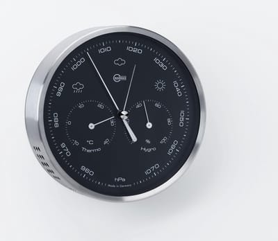 Barigo 350 weerstation - barometer, thermometer en hygrometer rvs - zwarte wijzerplaat - ø 16 cm -