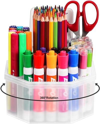 Dailygoods - 360 Graden Roterende Transparante Bureau-Organizer en Penhouder