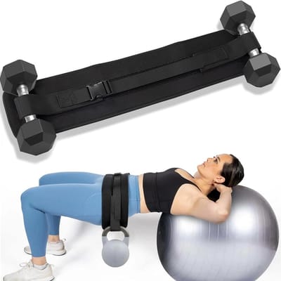 1 Stuk Hip Thrust Riem voor Halters Kettlebells Schijven - Premium Comfortabele Slip Padding Oefenriem zwart